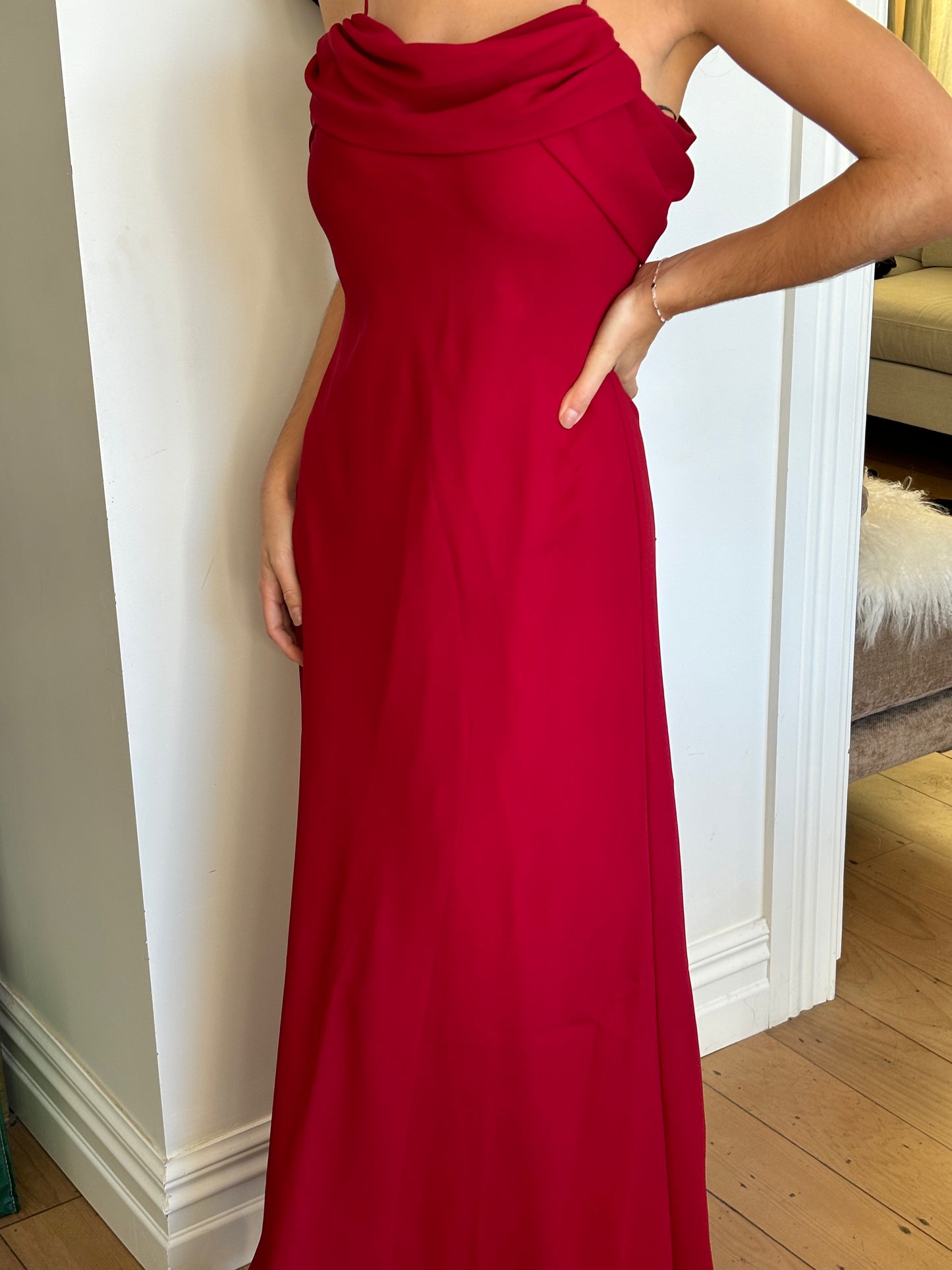 Betsy and Adam Stephanie Dress Red Sz 10