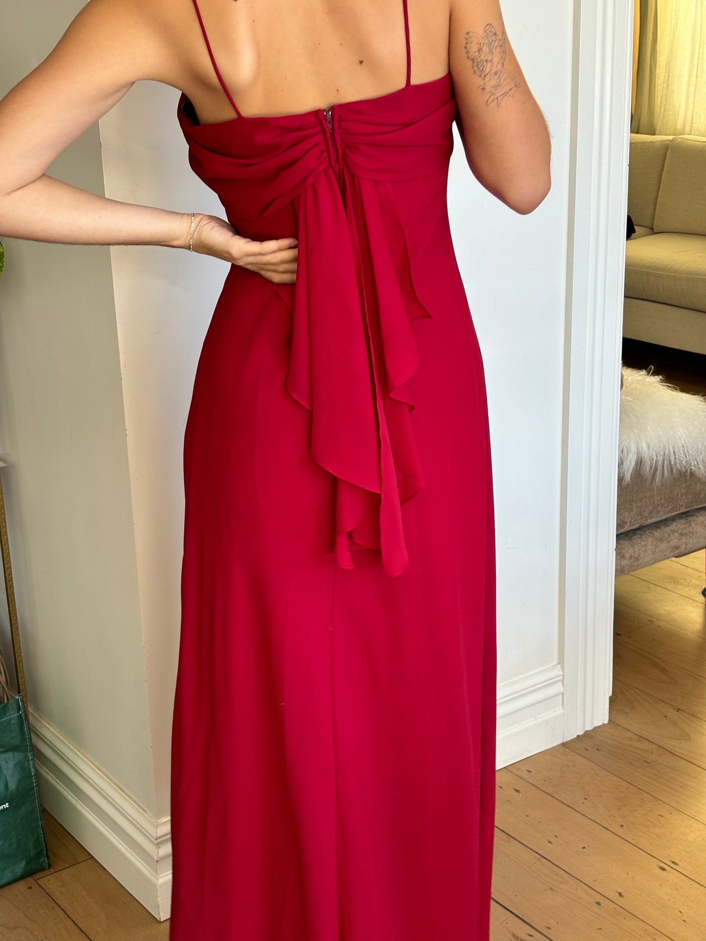 Betsy and Adam Stephanie Dress Red Sz 10