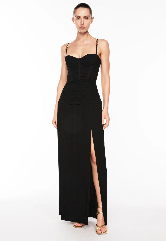Manning Cartell Double Time Pleated Dress Sz 6 Black