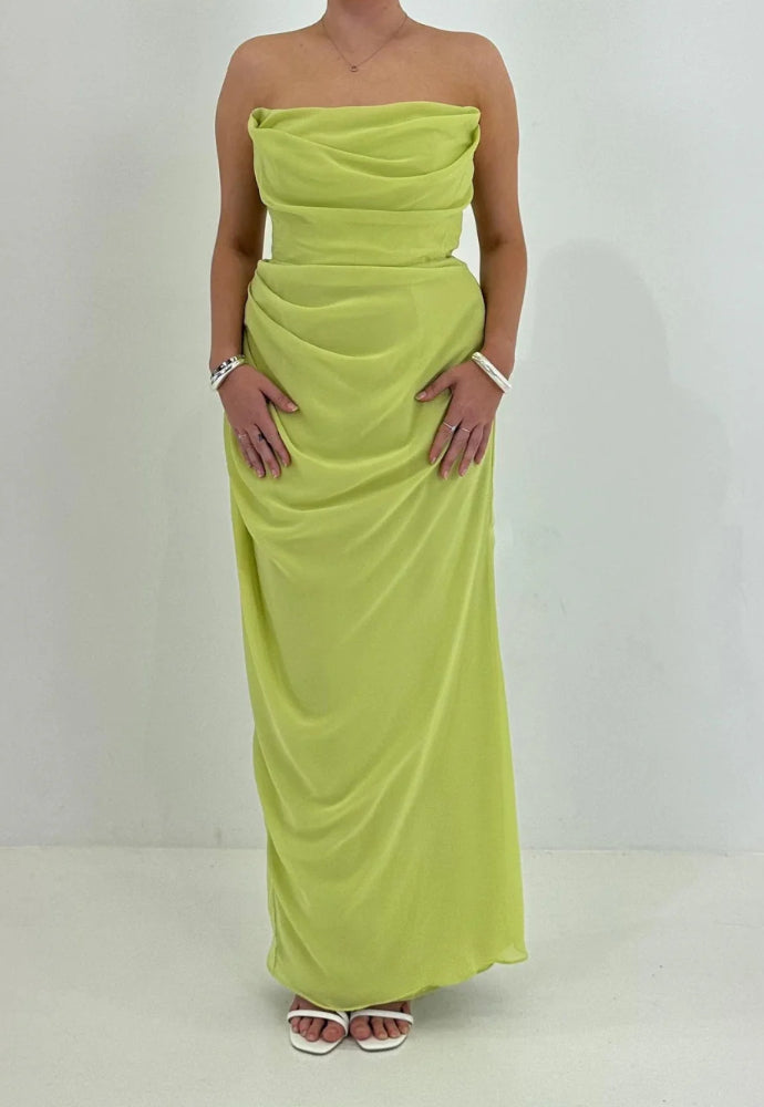 EX RENTAL House of CB Adrienne Dress Lime SZ XL EX RENTAL