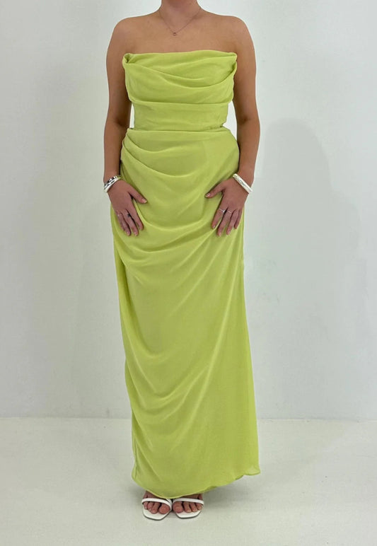 EX RENTAL House of CB Adrienne Dress Lime SZ XL EX RENTAL