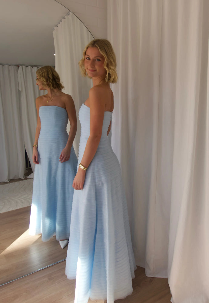 Aje Soundscape Dress Sea Breeze Blue Sz 6