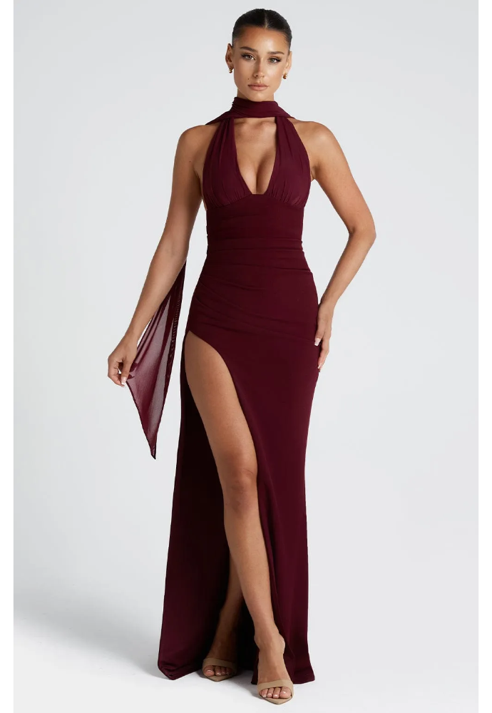 Paulina Dress Cherry Lacquer Sz S – Dress Rental NZ