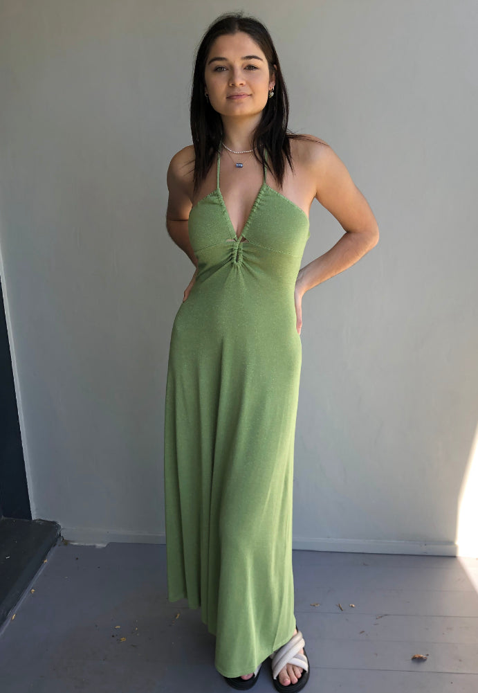 Bec and Bridge Indya Maxi dress Sz 10 green - Dress Rental NZ