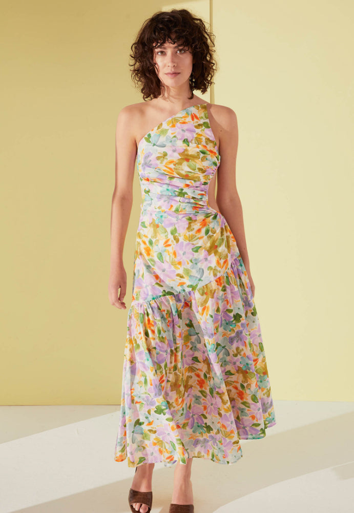 Ruby Bettina Cut Out Dress Floral Sz 8/10 - Dress Rental NZ