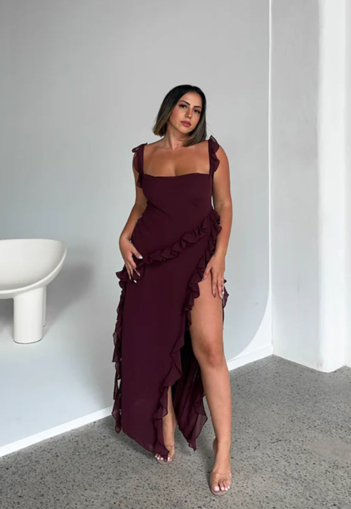 House of CB Ariela Dress Mulberry Sz M