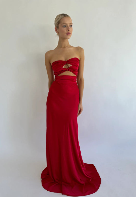 HNTR The Label Inka Gown Wine Sz 8