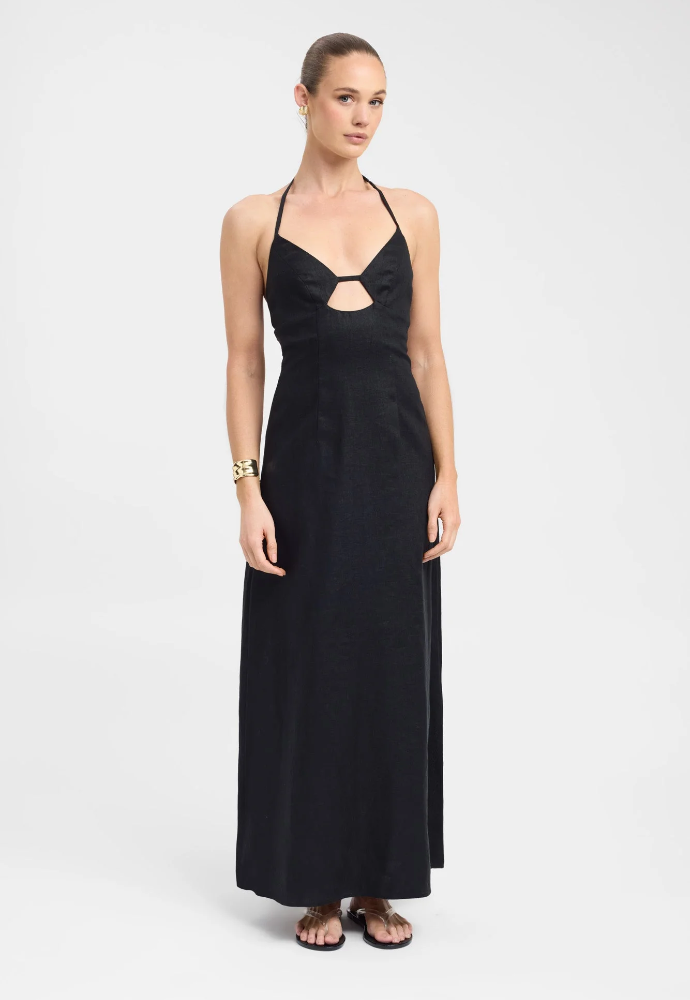 Palm Maxi Dress Black Sz 6 | 8 | 10 | 12  Dress Rental NZ