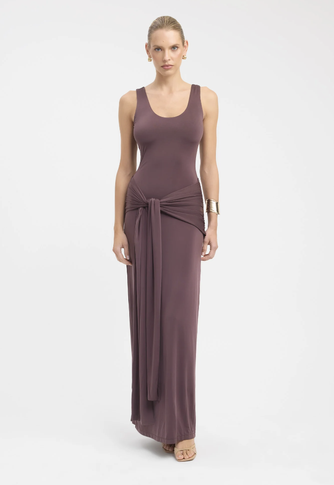 Kookai Shara Maxi Sz M Brown Dress