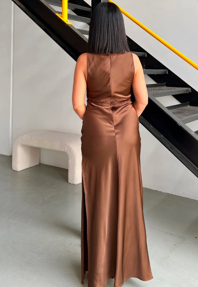 Lioness Dakota Dress Brown Sz S