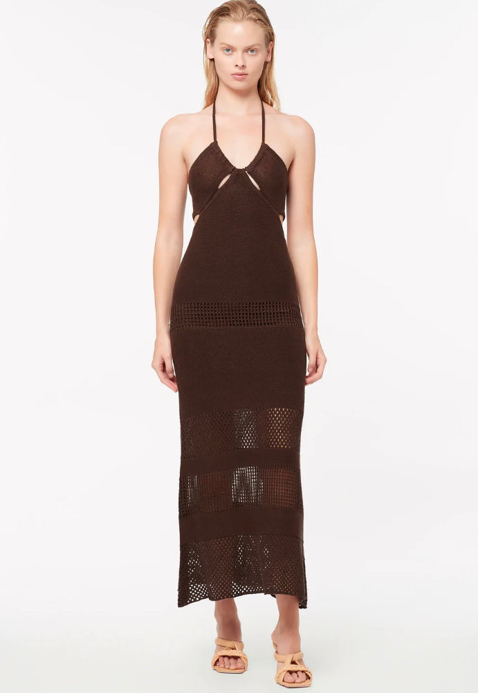 Manning Cartell Highly Strung Midi Dress Sz 8 Brown - Dress Rental NZ