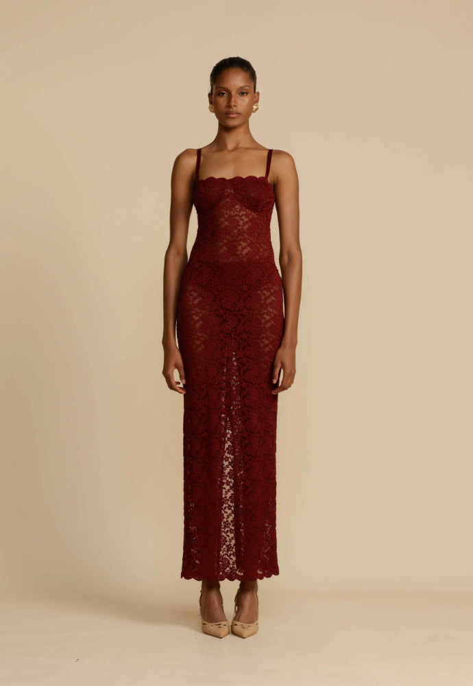 Arcina Ori Margot Dress Sz 8 Wine