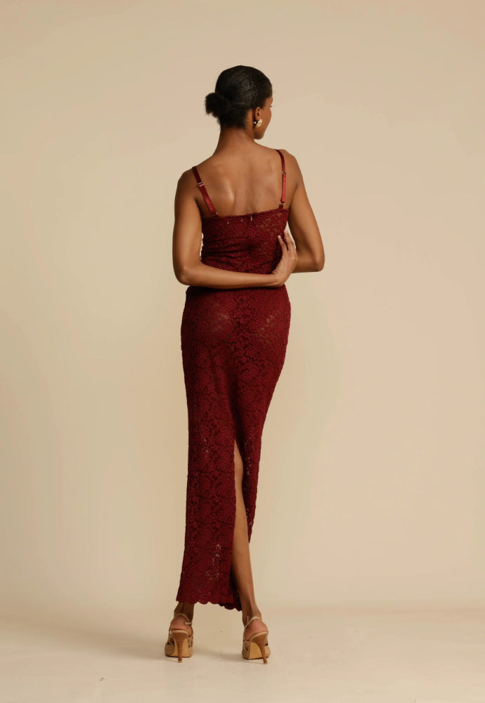 Arcina Ori Margot Dress Sz 8 Wine