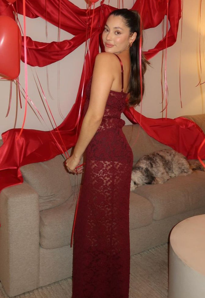 Arcina Ori Margot Dress Sz 8 Wine