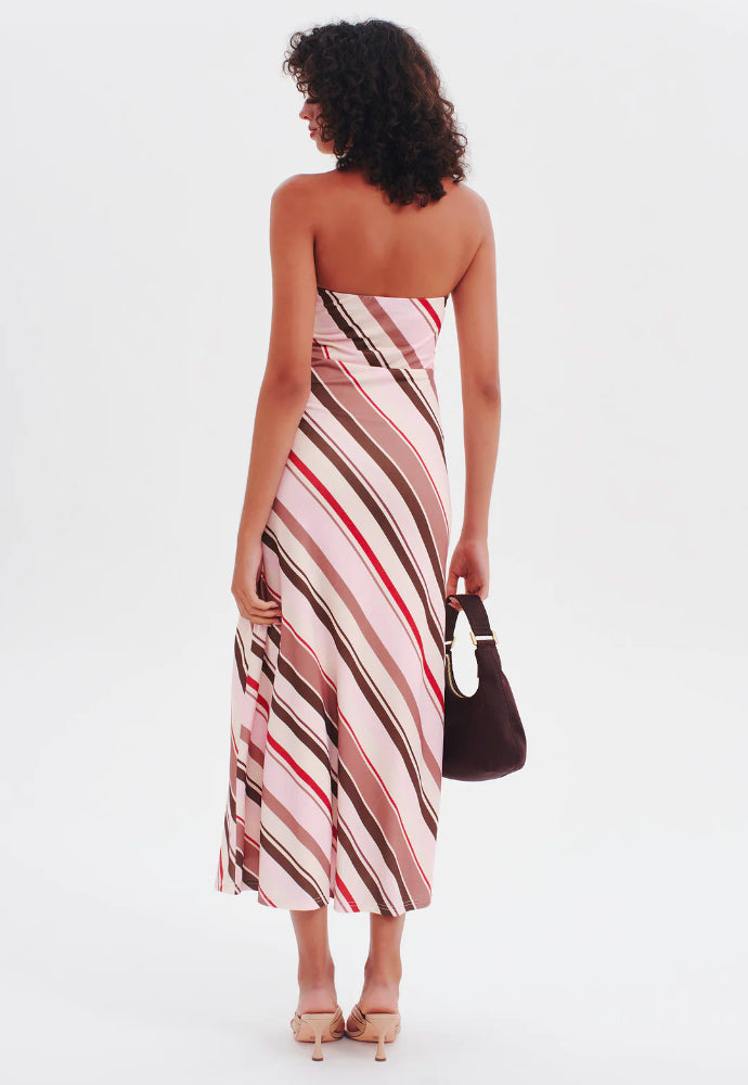 Ownley Deja Vu Strapless Dress Candy Stripe Sz 8