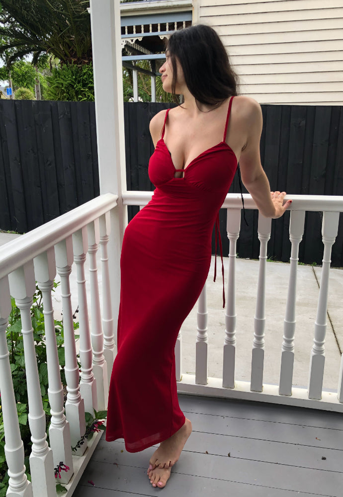 Ownley One Love Slip Dress Crimson Sz 8