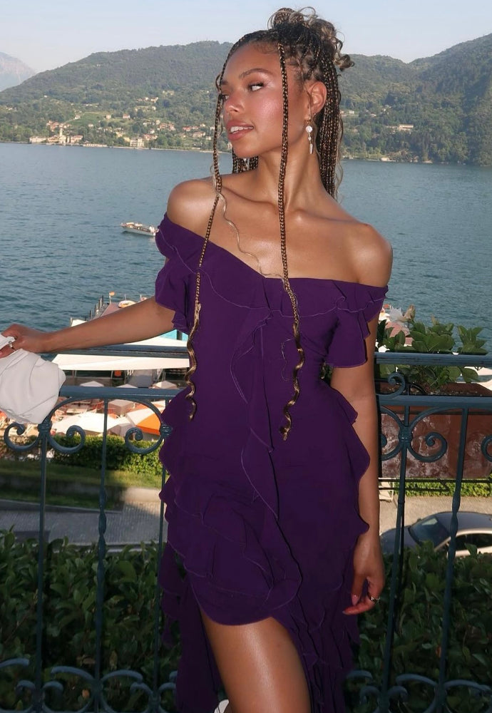 RQ The Label Madeline Dress Plum Sz XS