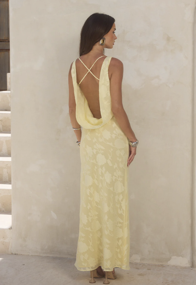 Runaway Amarna Dress Yellow Sz L