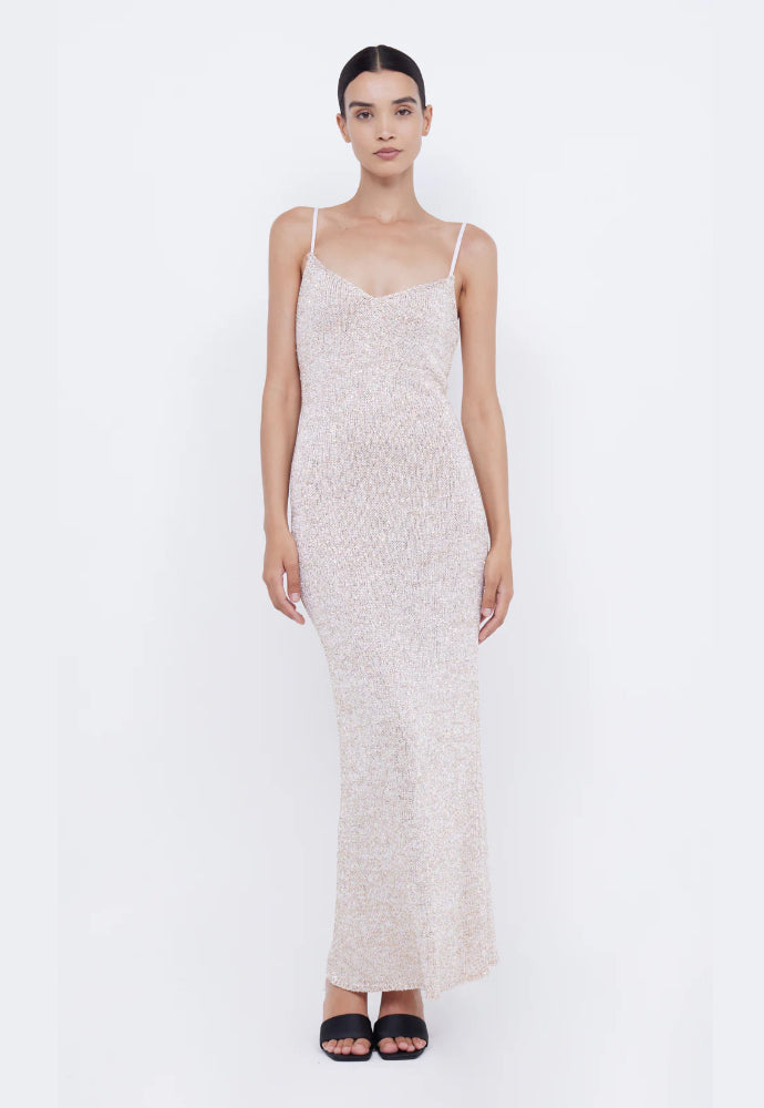 Bec and Bridge Sadie Sequin Dress Rose Gold Sz S