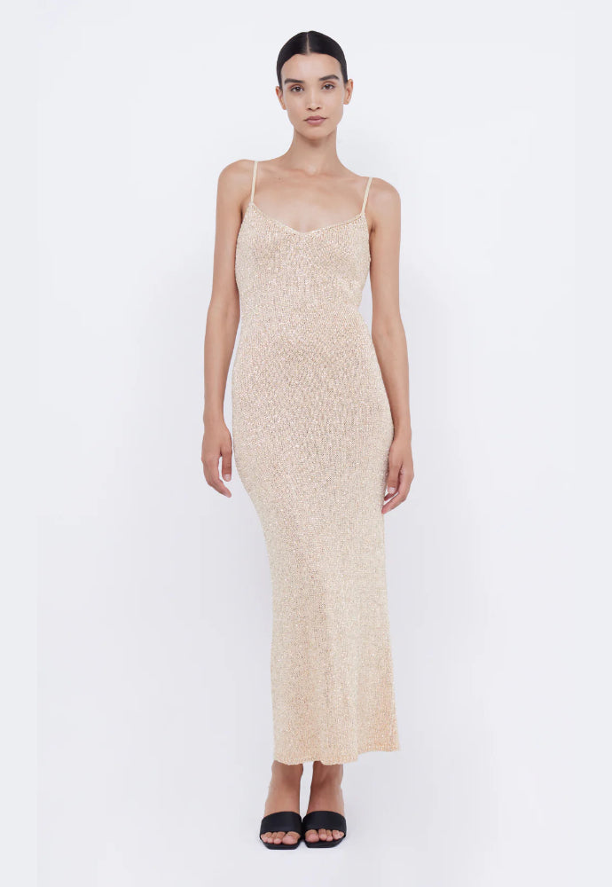 gold bec and bridge dress Bec + Bridge Gold Moon Dance Strapless Midi Dress