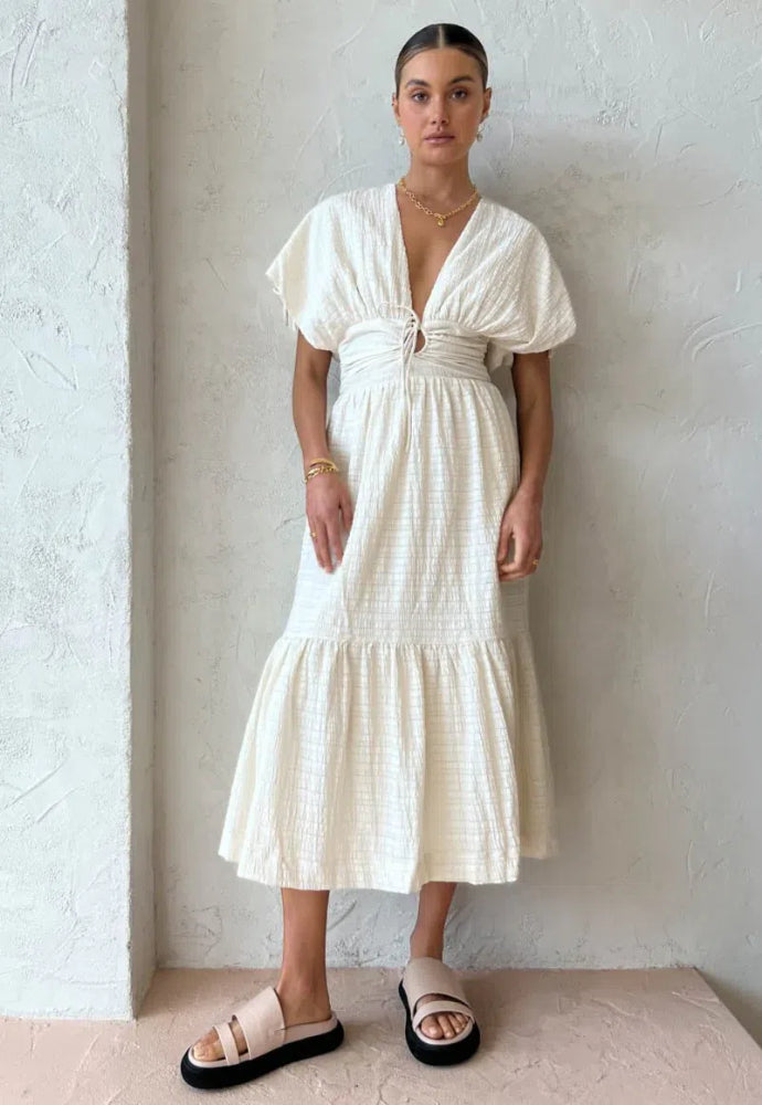Sovere Lucid Midi Dress Sz 6 White