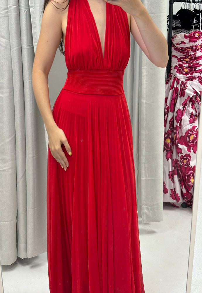 Runaway Vintage Red Halter Dress Sz 8-10