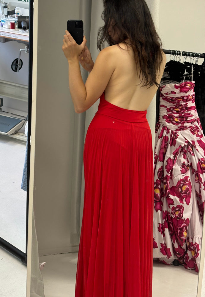 Runaway Vintage Red Halter Dress Sz 8-10