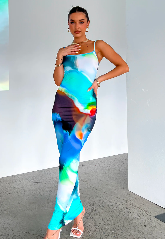 Crave You Maxi Dress Ice Aura Sz XS