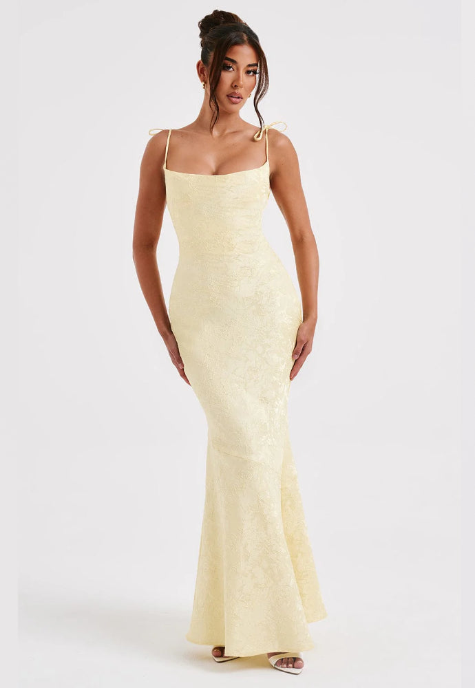 whitney maxi dress Whitney Dress Sz 8 Lemon – Dress Rental NZ