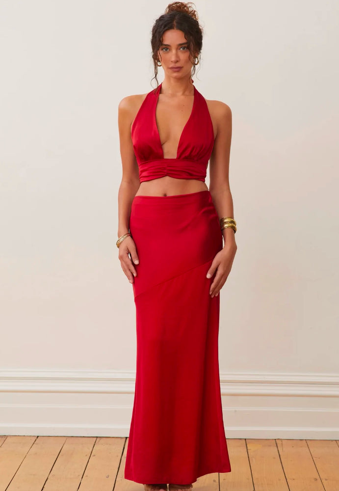 Arcina Ori Rosalina Set Sz 8 Red - Dress Rental NZ