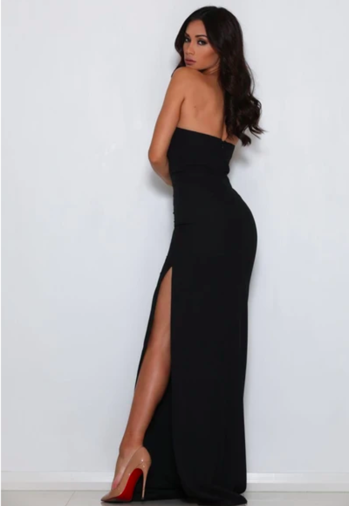 Abyss by Abby Black Midori Strapless Dress Sz 10 - Dress Rental NZ