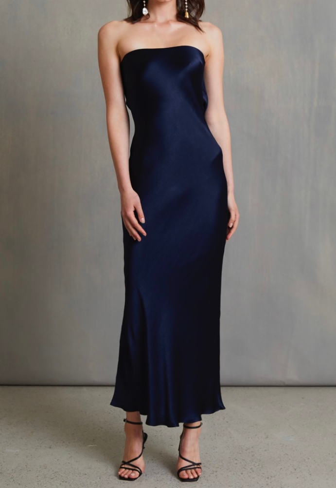 Bec and Bridge Moon Dance Strapless Dress Navy Sz 10 - Dress Rental NZ