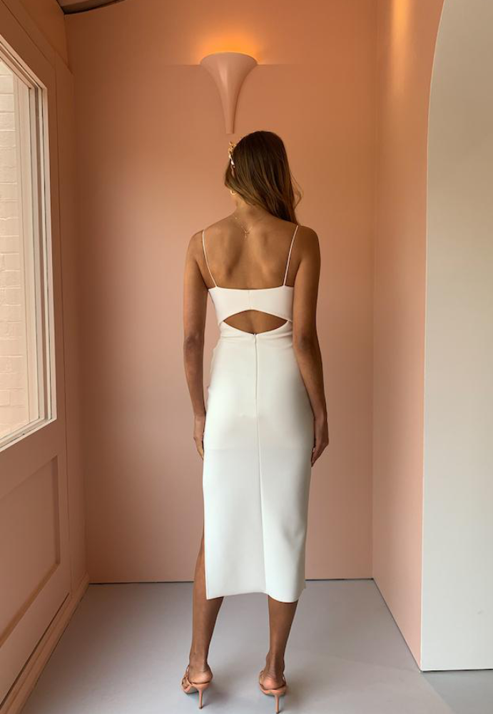 Bec and Bridge Ulla Midi Vanilla Bean Dress Sz 8 - Dress Rental NZ