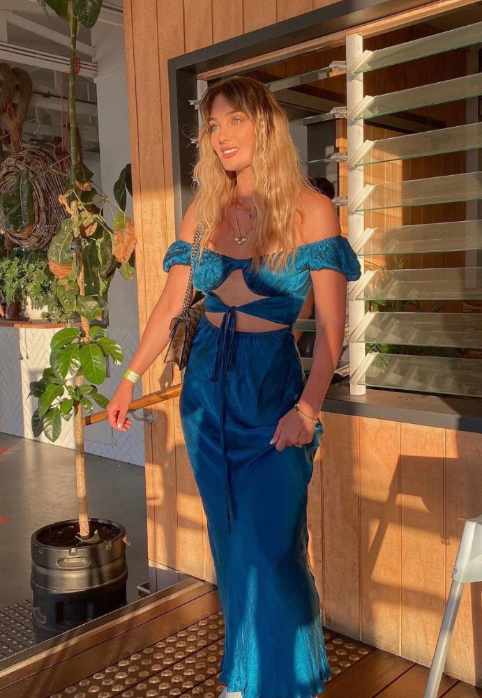 Verge Girl Au Revoir Bias Cut Maxi Dress Cobalt Sz 8 - Dress Rental NZ