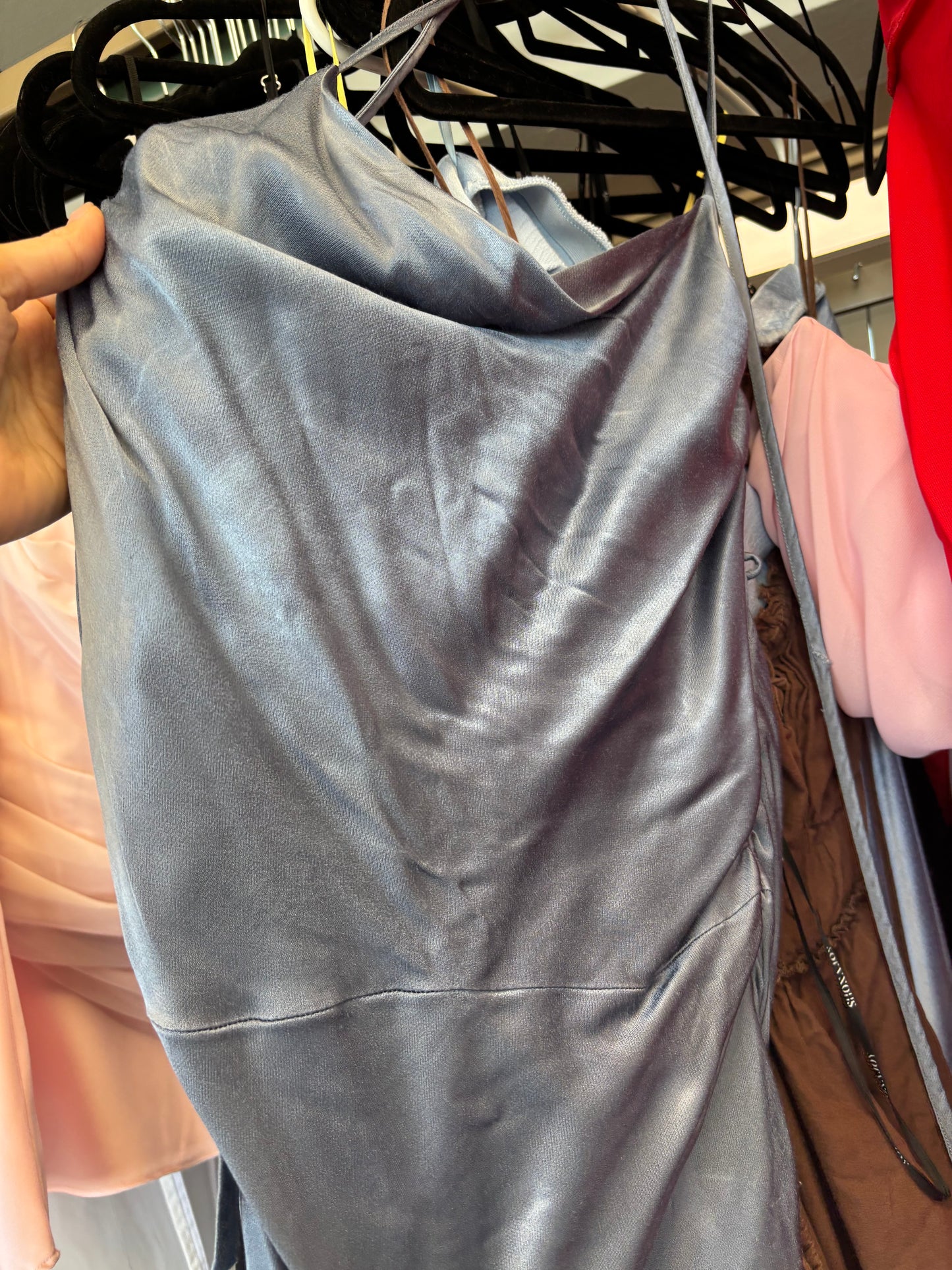 EX RENTAL Shona Joy La Lune Dress Blue Smoke Sz 14