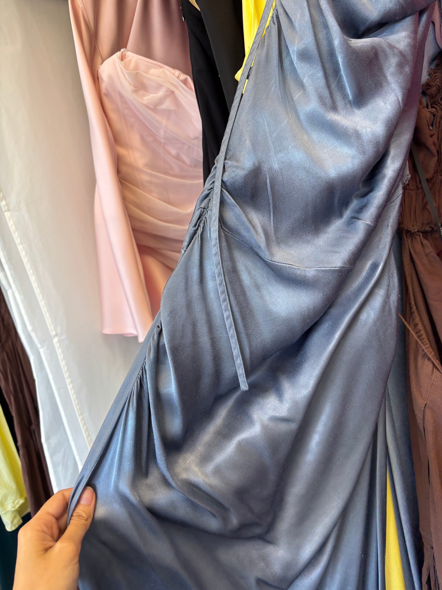 EX RENTAL Shona Joy La Lune Dress Blue Smoke Sz 14