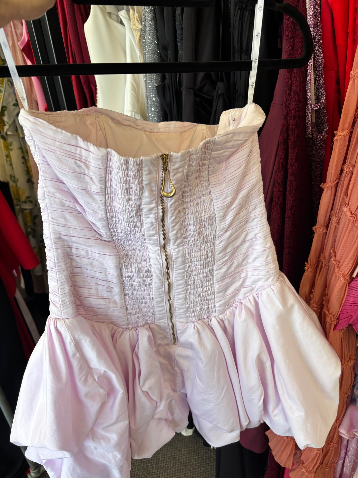 EX RENTAL Aje Violette Bubble Hem Mini Dress Pink Sz 8