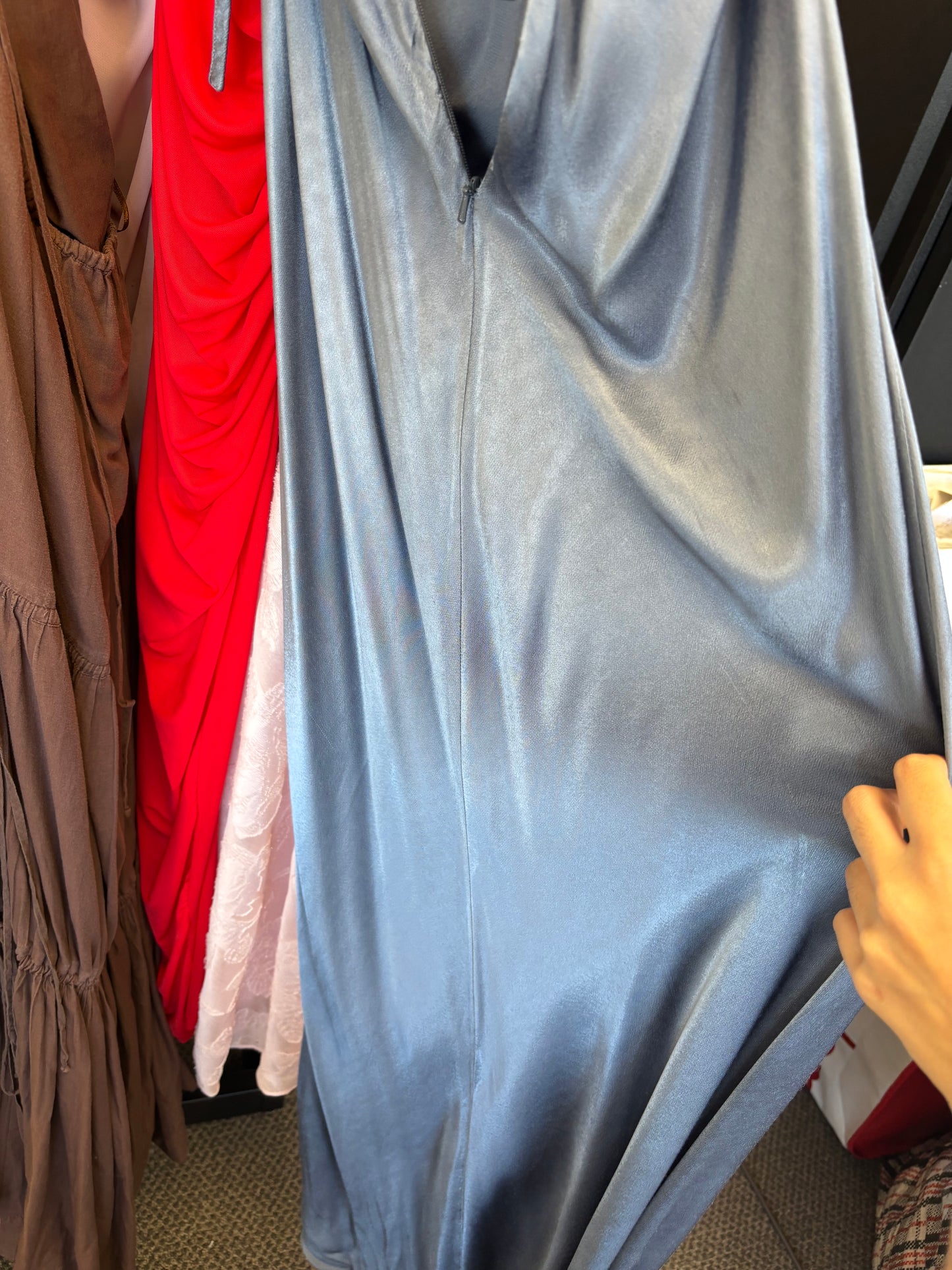 EX RENTAL Shona Joy La Lune Dress Blue Smoke Sz 14