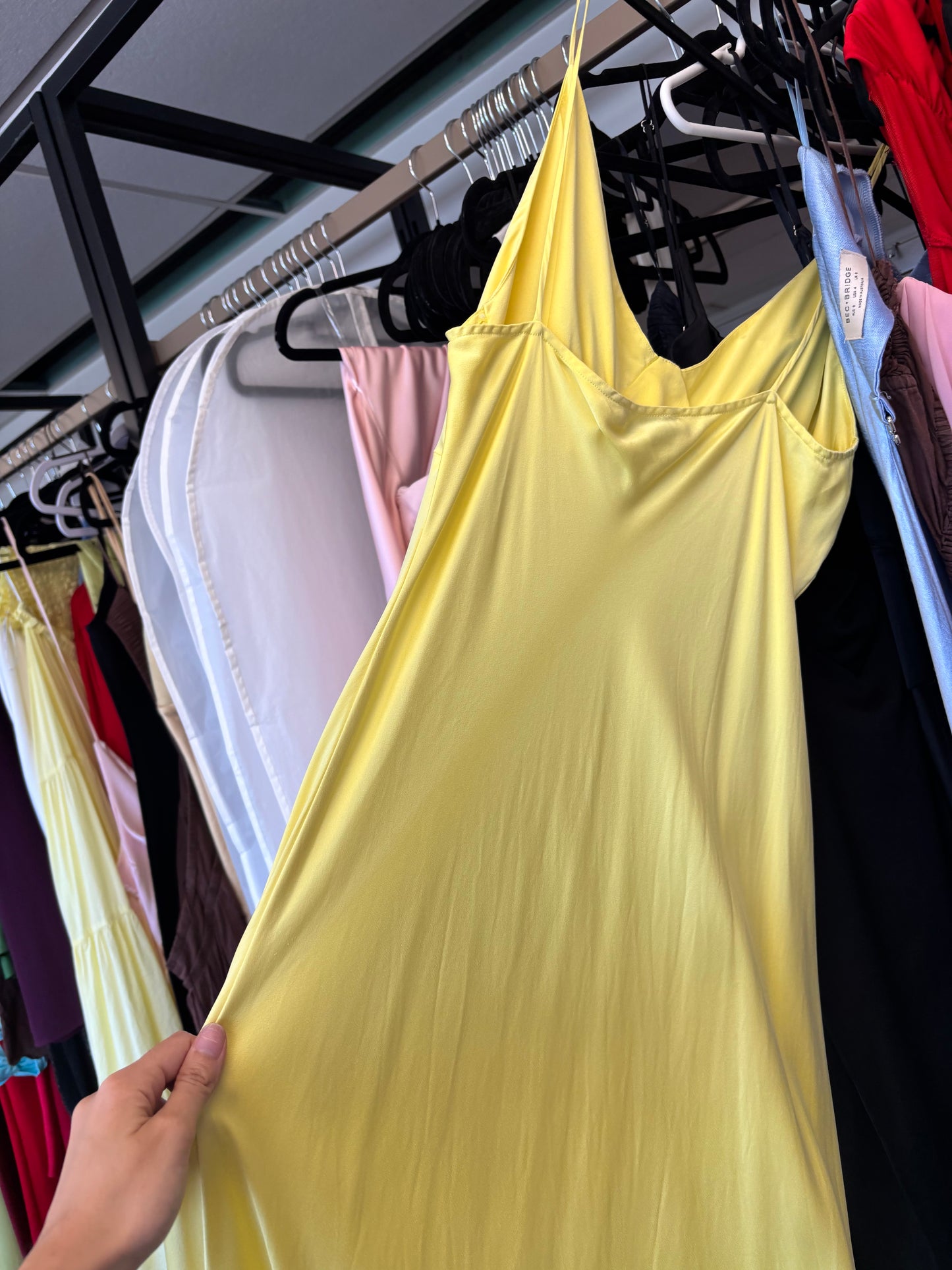 EX RENTAL Bec and Bridge Amber V Maxi Citron Dress Sz 14