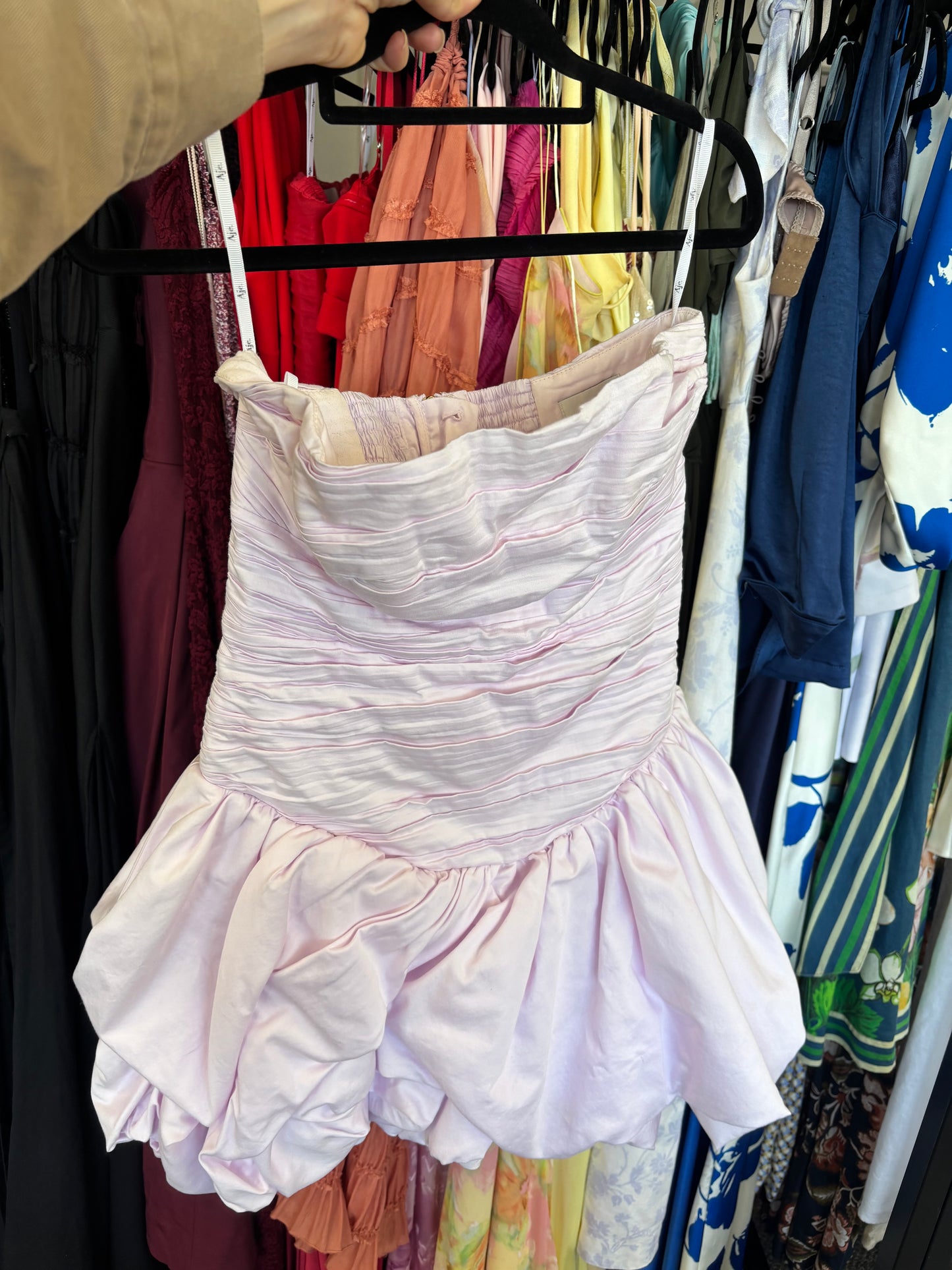 EX RENTAL Aje Violette Bubble Hem Mini Dress Pink Sz 8