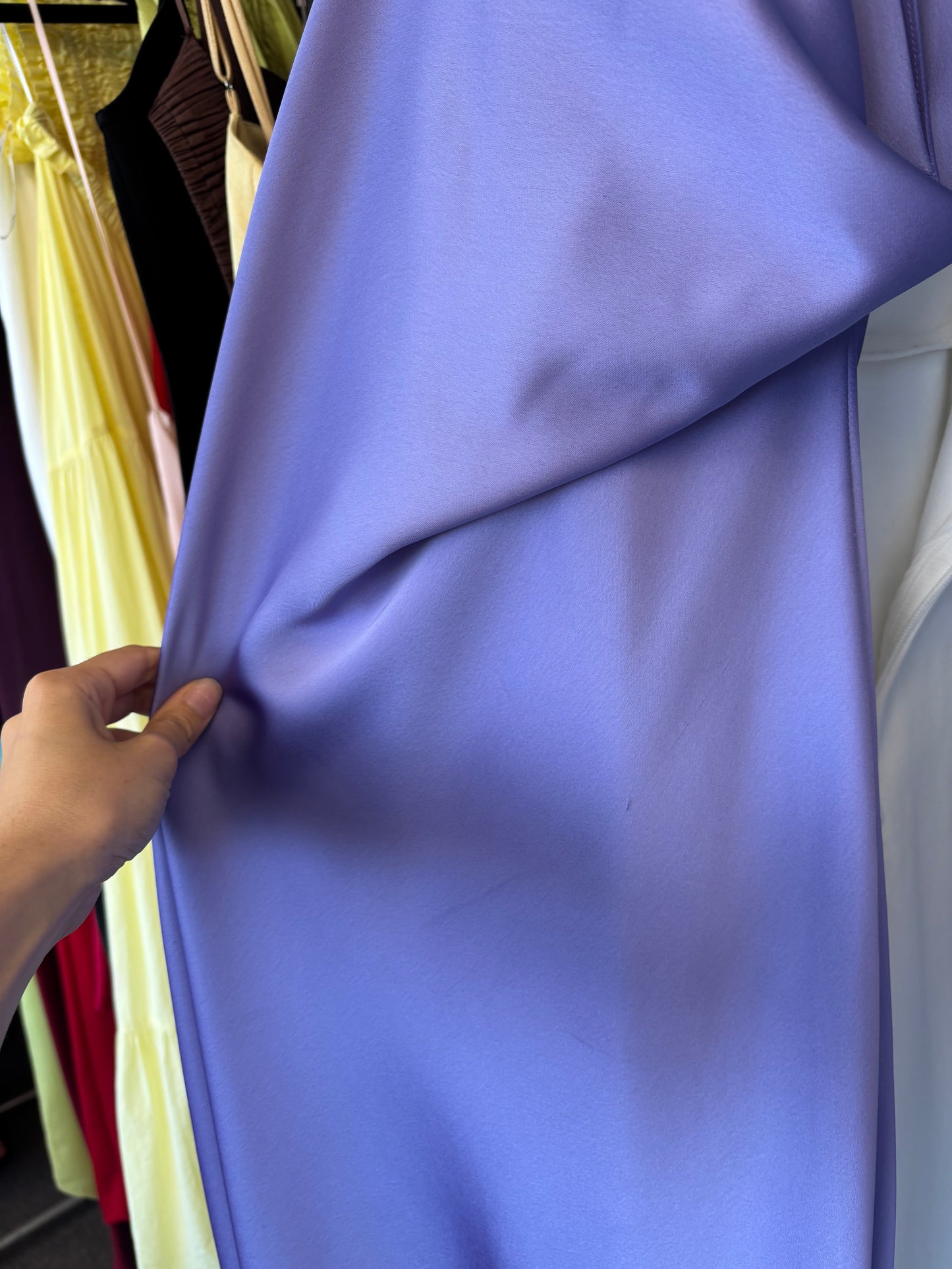 EX RENTAL Norma Kamali Bias-Cut Satin Halter Gown Purple Sz M