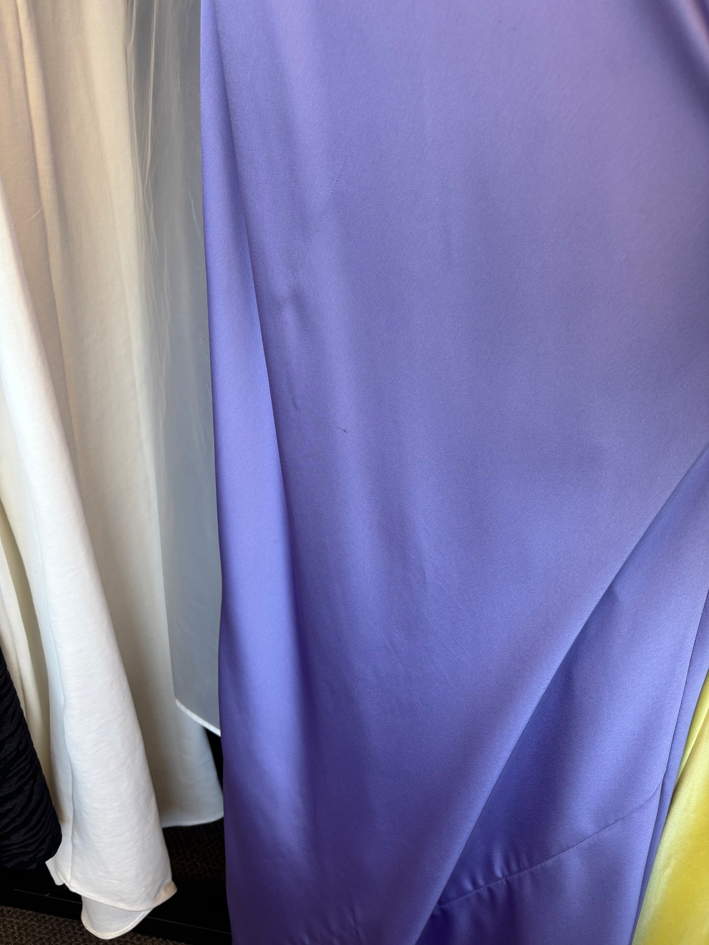 EX RENTAL Norma Kamali Bias-Cut Satin Halter Gown Purple Sz M