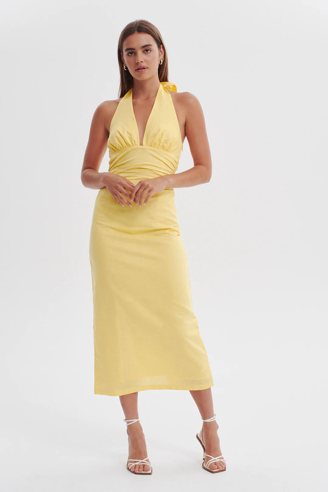 Ownley Kara Dress Yellow Sz 8