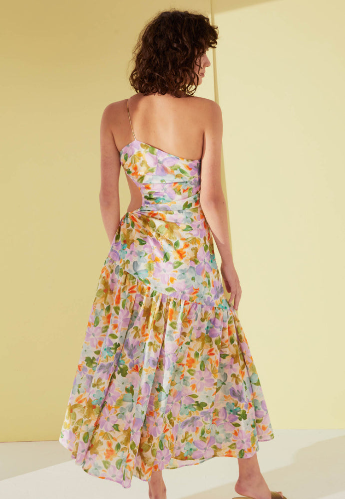 Ruby Bettina Cut Out Dress Floral Sz 8/10 - Dress Rental NZ