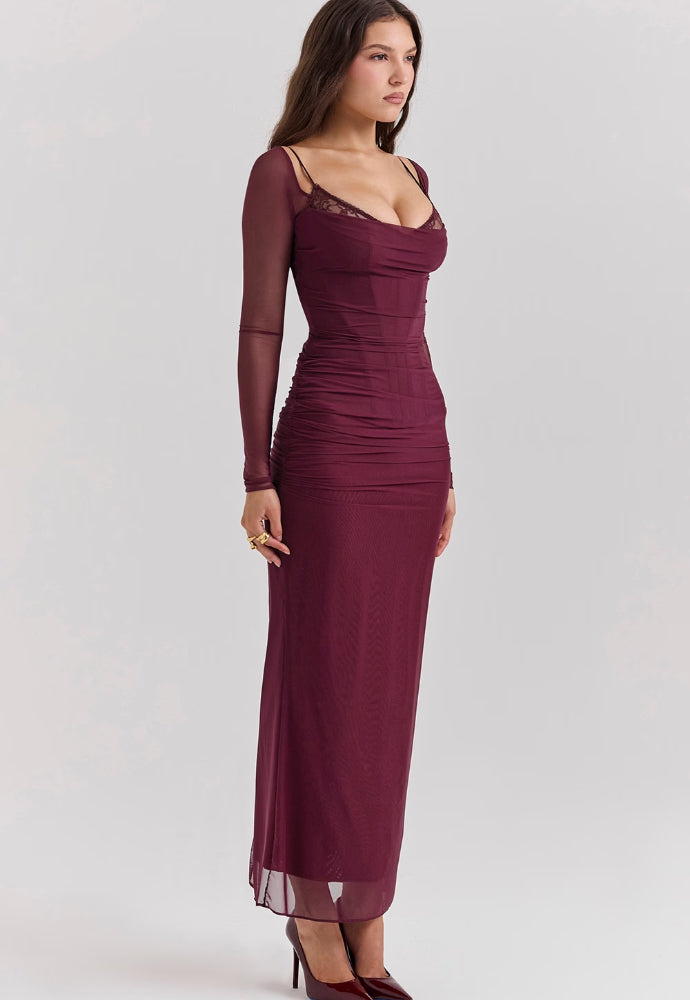 House of CB Katarina Dress Sz XS Wine