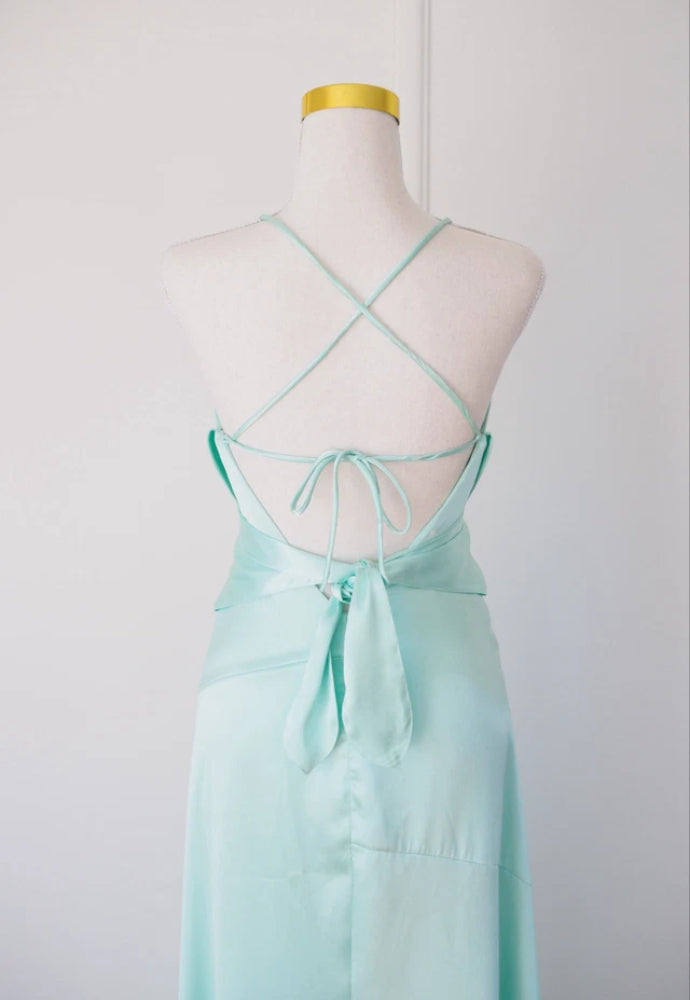 Vintage Intangible Aqua Dress Sz 8