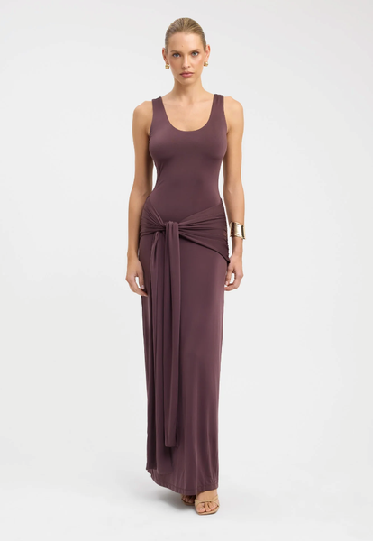 kookai brown halter dress Tahiti Bead Maxi Dress
