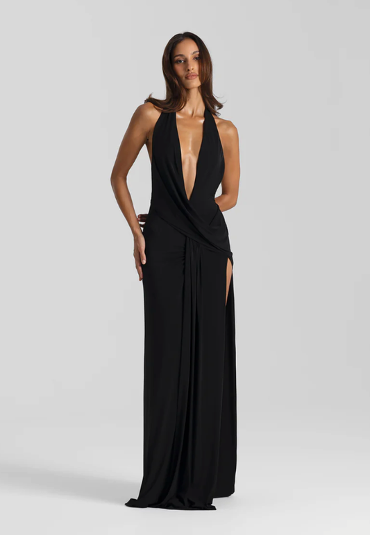 Natalie Rolt Winona Gown Black Sz 1