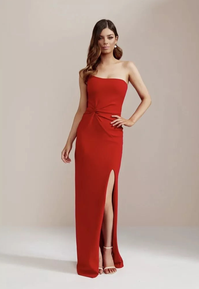 Nookie Lust One Shoulder Gown Cherry Red Sz 8