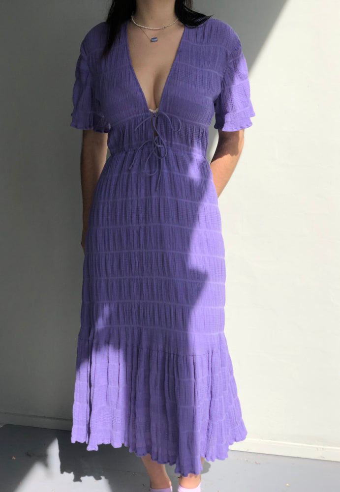 Ruby Mirella V-neck Dress Grape Sz 8 - Dress Rental NZ